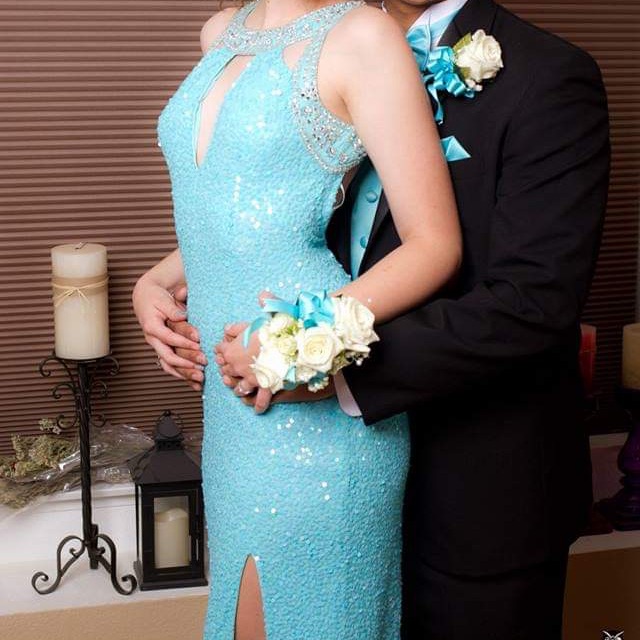 Scala Aqua Prom Dress 2015